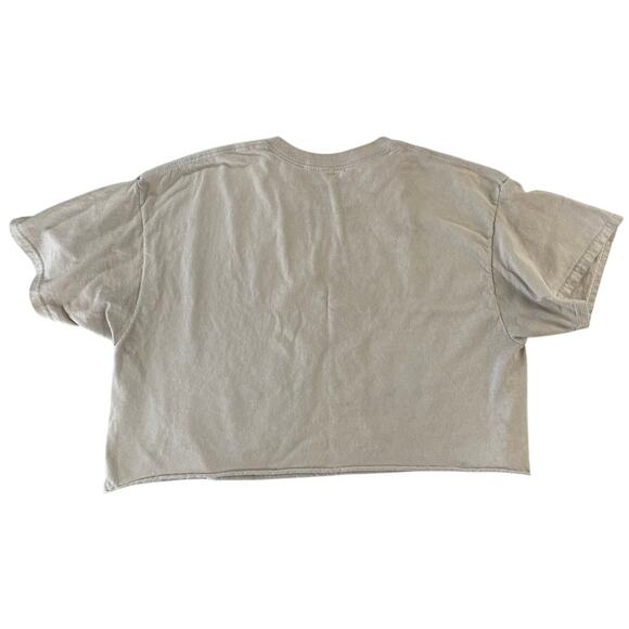Spencer’s Sun Skull Graphic Crop Top Tee XL Beige Shirt Grunge Boho - Picture 2 of 7